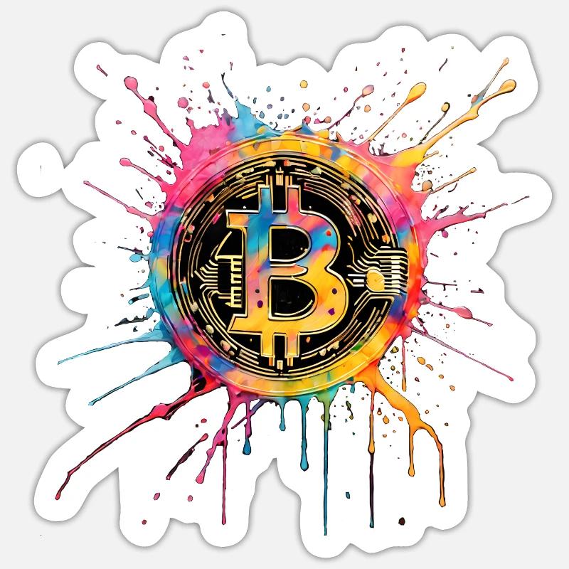 wired bitcoin black - Sticker Größe S (10 x 10 cm) - Mattweiß