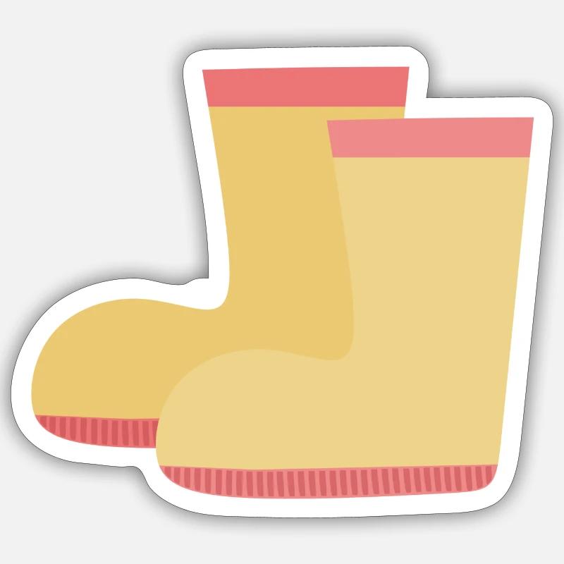 Rain Boots - Sticker size S (10 x 10 cm) - white matte