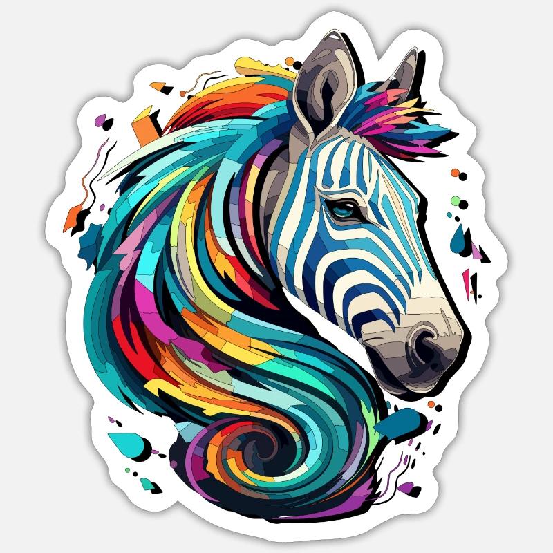 Conception zébrée Sticker taille S (10 x 10 cm)