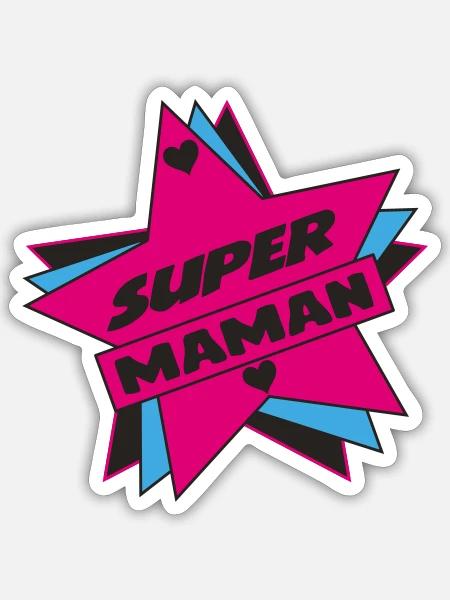 Super Mama - Sticker Größe S (10 x 10 cm) - Mattweiß