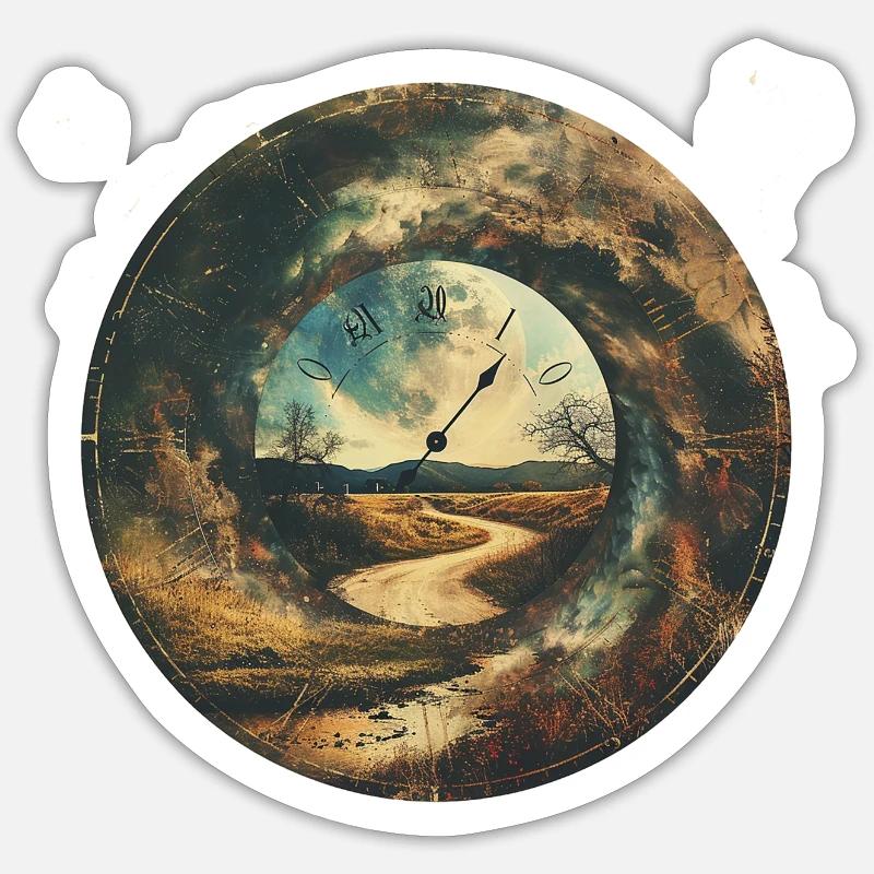 Zeit - Sticker Größe S (10 x 10 cm) - Mattweiß