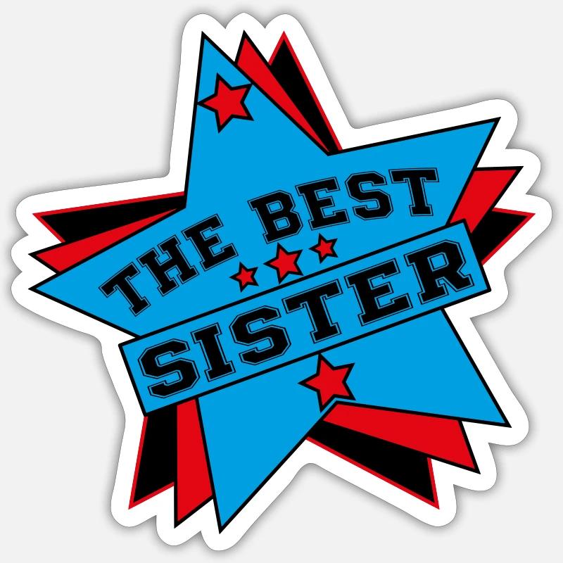 DIE BESTE SCHWESTER - Sticker Größe S (10 x 10 cm) - Mattweiß