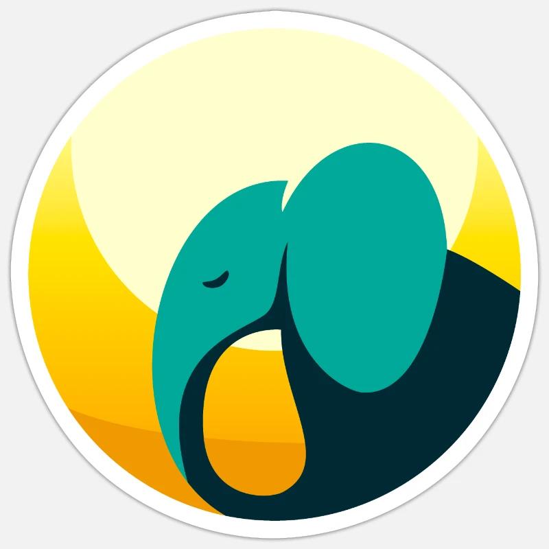 Abstract Elephant - Sticker size S (10 x 10 cm) - white matte