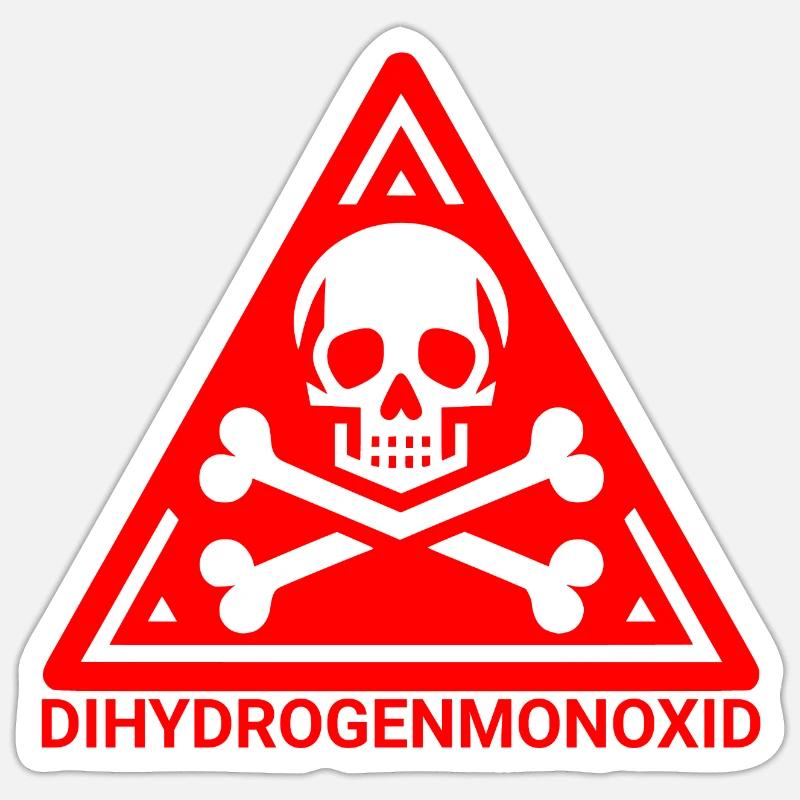 Dihydrogen monoxide - Sticker size S (10 x 10 cm) - white matte