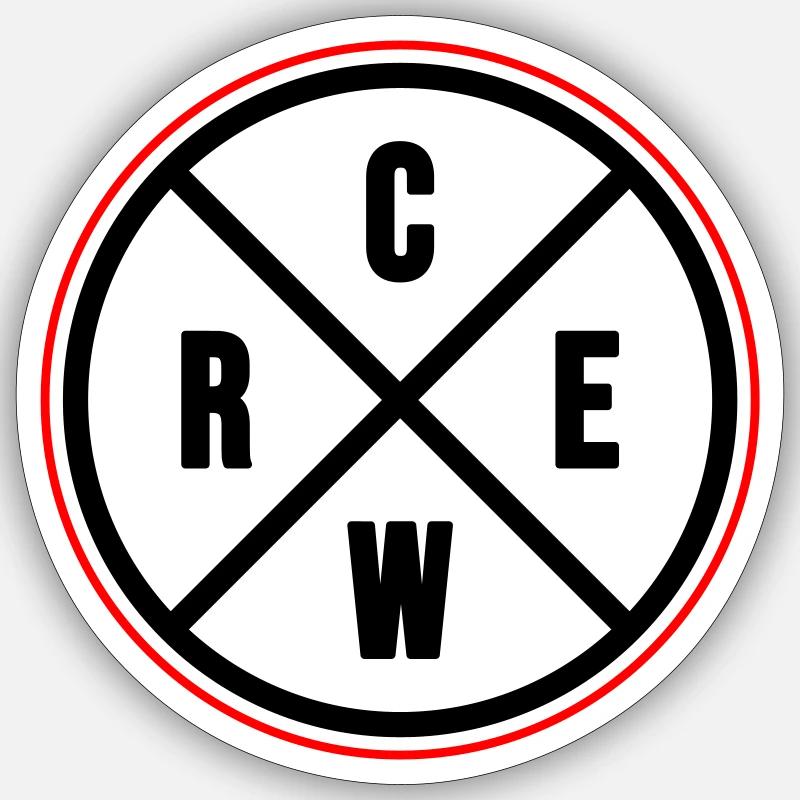 Crew Circle - Sticker size S (10 x 10 cm) - white matte
