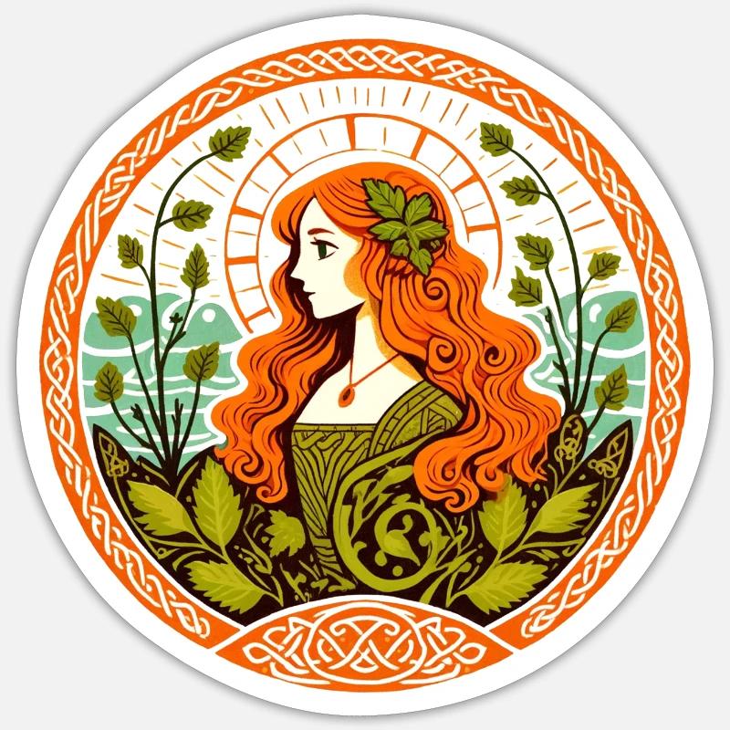 Brigid - Sticker taille S (10 x 10 cm) - blanc mat