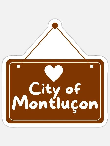 Stadt Montluçon - Sticker Größe S (10 x 10 cm) - Mattweiß