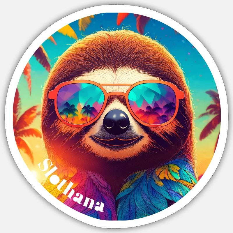 Chemise « Slothlife » - Sticker taille S (10 x 10 cm) - blanc mat