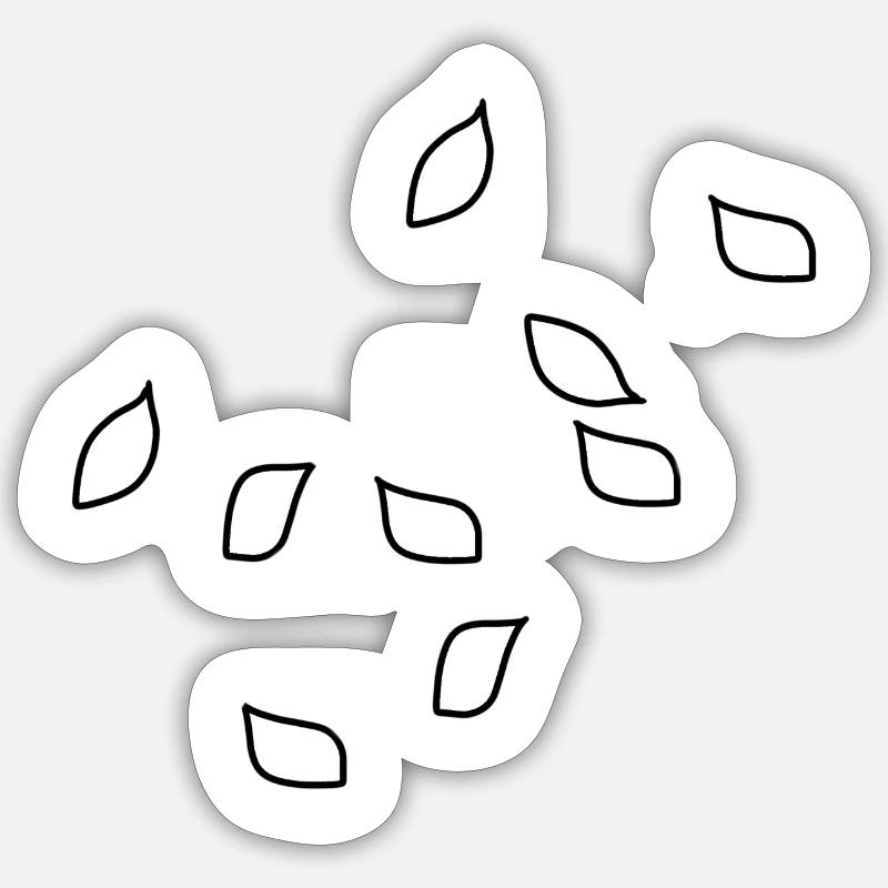 leaves leaf pattern nature plants - Sticker size S (10 x 10 cm) - white matte