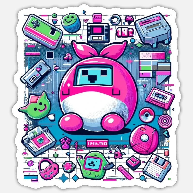 90s Tech Nostalgia - Sticker size S (10 x 10 cm) - white matte