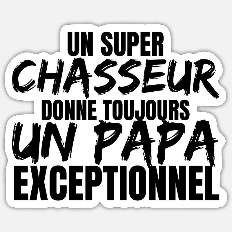 SUPER DAD JÄGER - Sticker Größe S (10 x 10 cm) - Mattweiß