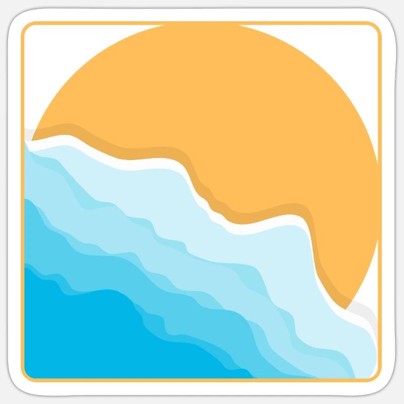Beach - Sticker size S (10 x 10 cm) - white matte