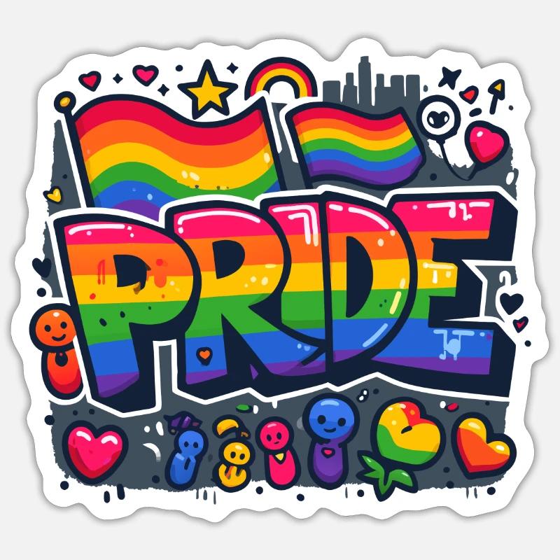 Graffiti Pride - Sticker Größe S (10 x 10 cm) - Mattweiß