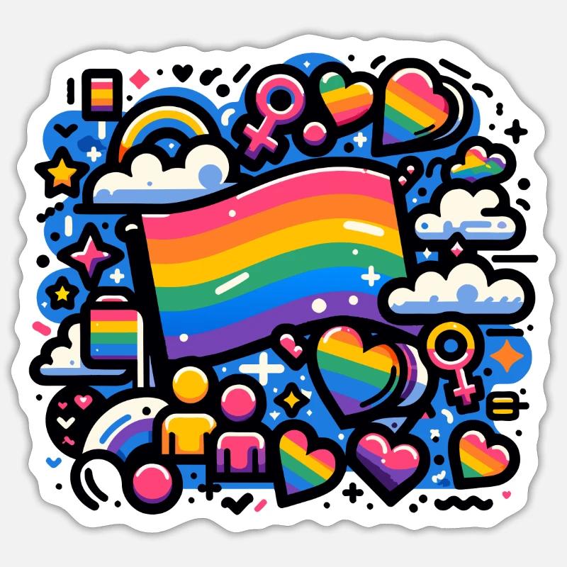 Graffiti Pride 2 - Sticker Größe S (10 x 10 cm) - Mattweiß