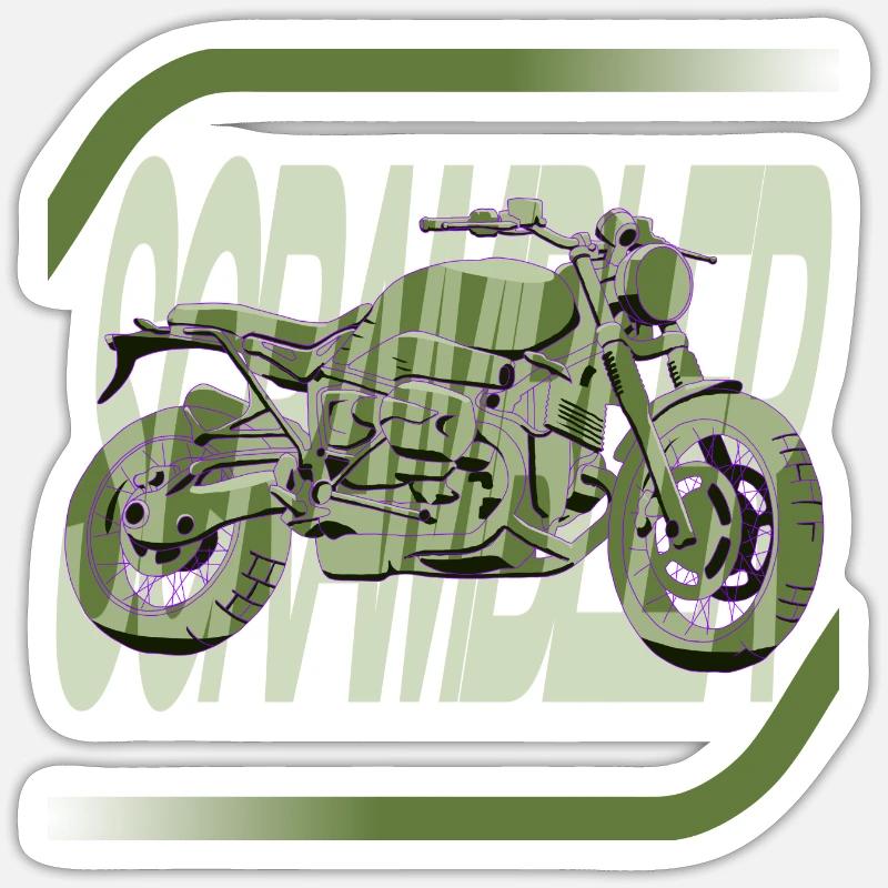 Racingo Scrambler - Sticker size S (10 x 10 cm) - white matte