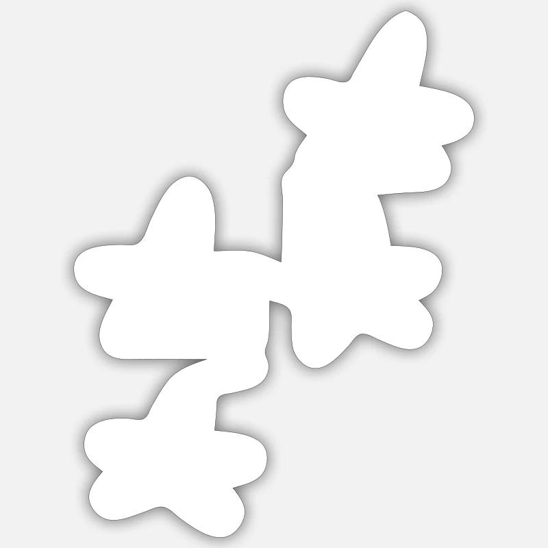 Four Star Symbol Shape Pattern - Sticker size S (10 x 10 cm) - white matte