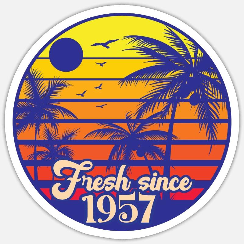 Millésime 1957 - Sticker taille S (10 x 10 cm) - blanc mat