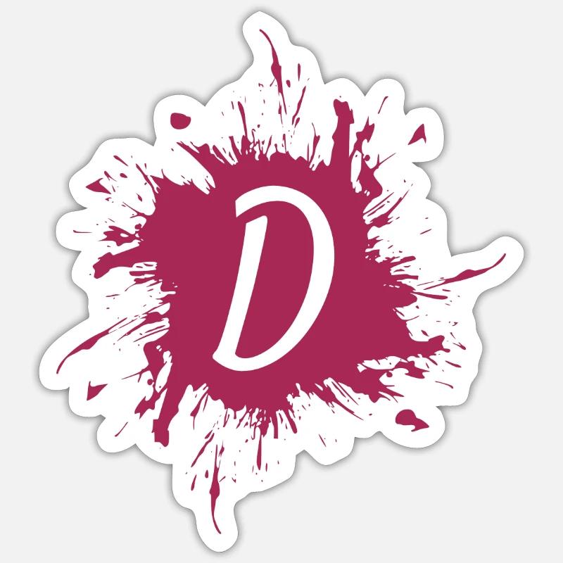 Letter D - initial letter D - Sticker size S (10 x 10 cm) - white matte
