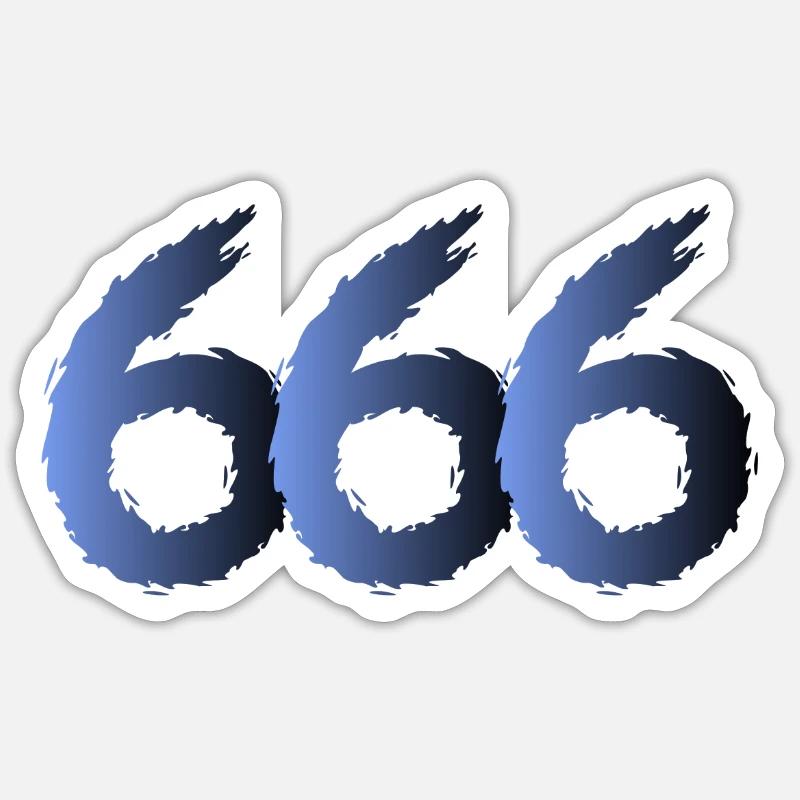 666 Satan Symbol - Devil - Evil - Sticker size S (10 x 10 cm) - white matte