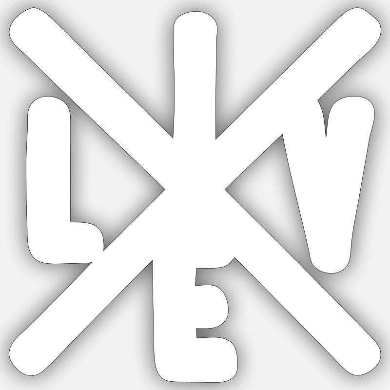 Vie - Sticker taille S (10 x 10 cm) - blanc mat