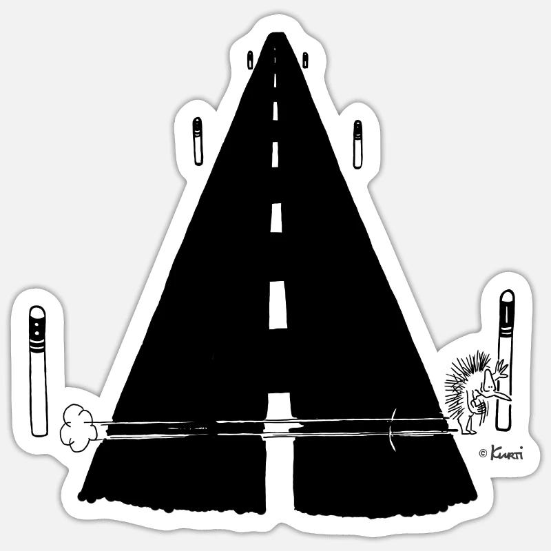 Kurti Igel Comic - Sticker Größe S (10 x 10 cm) - Mattweiß