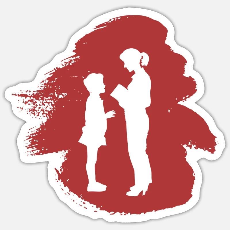 Enseignant du primaire - Sticker taille S (10 x 10 cm) - blanc mat