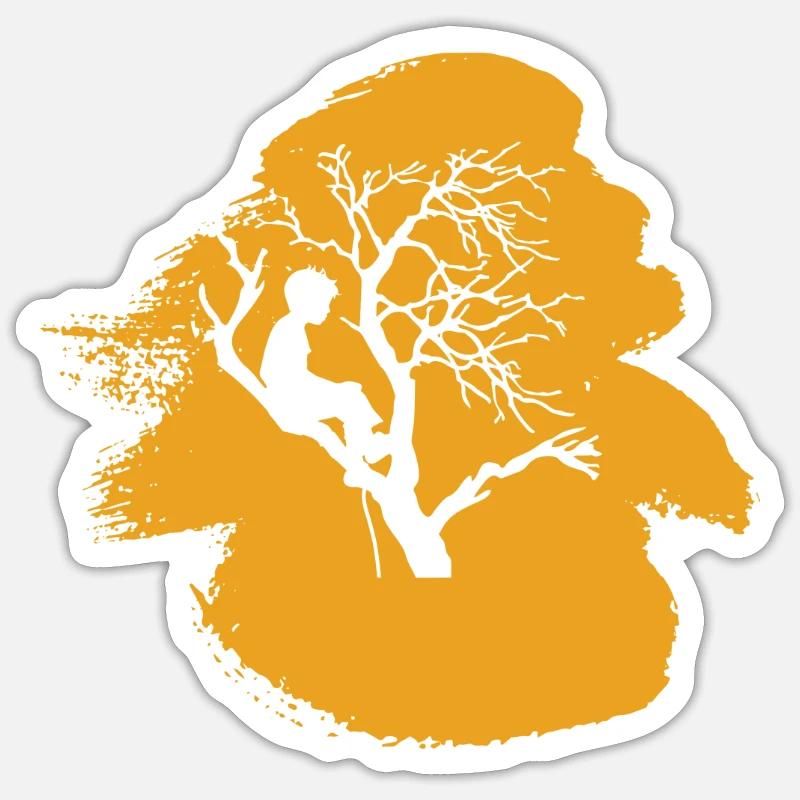 Kletteraffe Klettern - Sticker Größe S (10 x 10 cm) - Mattweiß