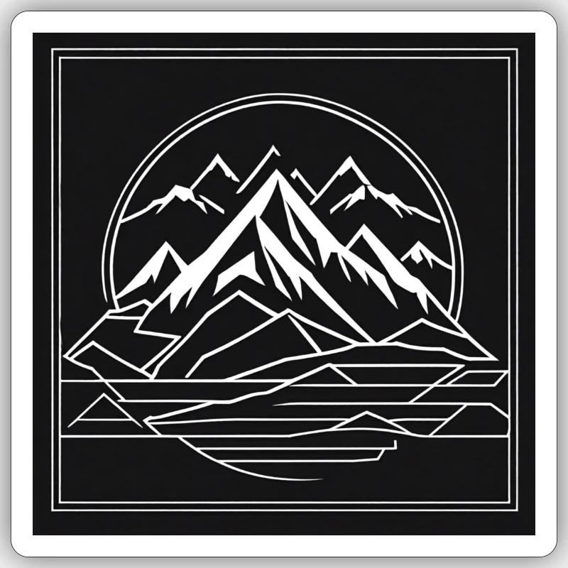 Mountian Range Sticker Größe S (10 x 10 cm)