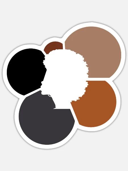 70s Afro Soul - Sticker Größe S (10 x 10 cm) - Mattweiß