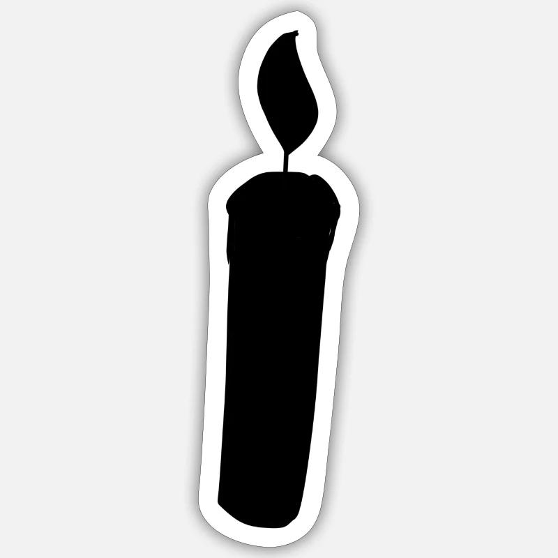 Candle Shape Symbol Fire Light - Sticker size S (10 x 10 cm) - white matte