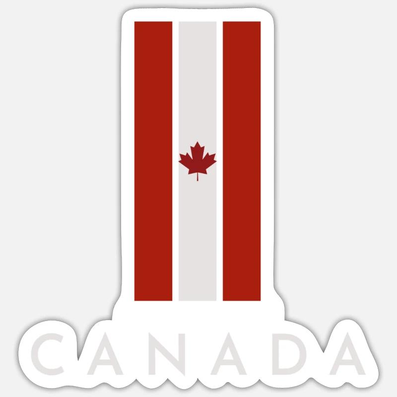 Flagge Kanada - Sticker Größe S (10 x 10 cm) - Mattweiß