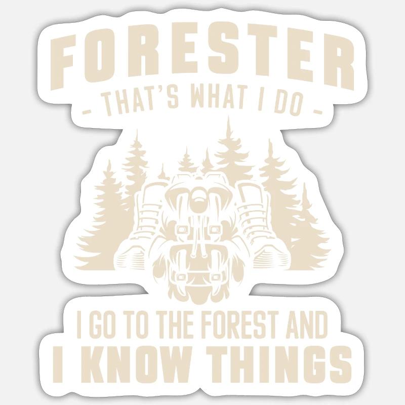 Forestier Chasseurs Forestier - Sticker taille S (10 x 10 cm) - blanc mat