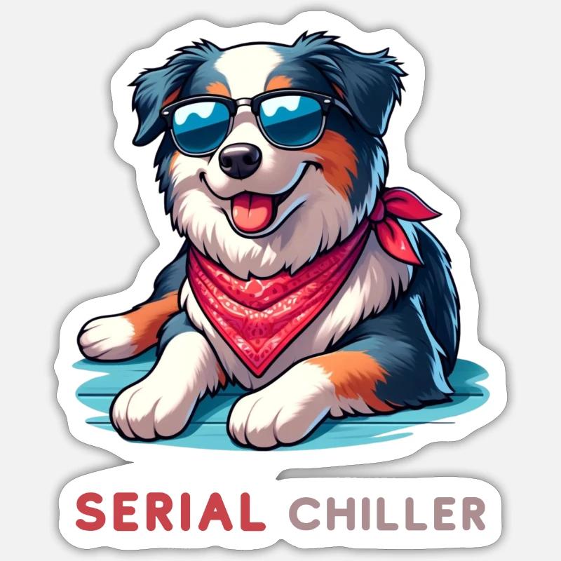 Australian Shepherd - Sticker Größe S (10 x 10 cm) - Mattweiß