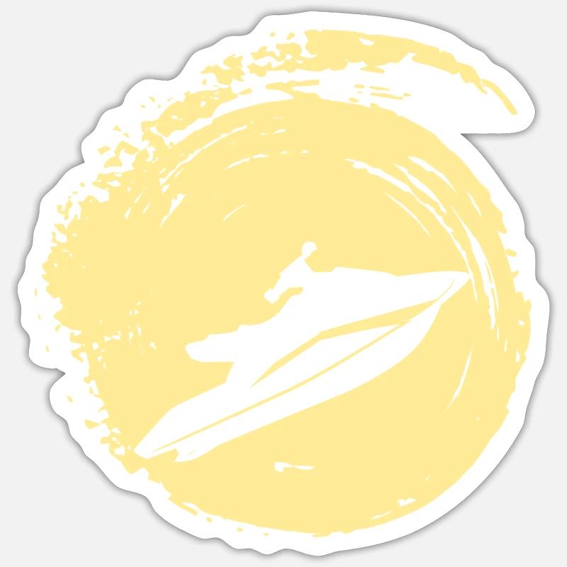 Jet Ski Wakeskate - Sticker taille S (10 x 10 cm) - blanc mat