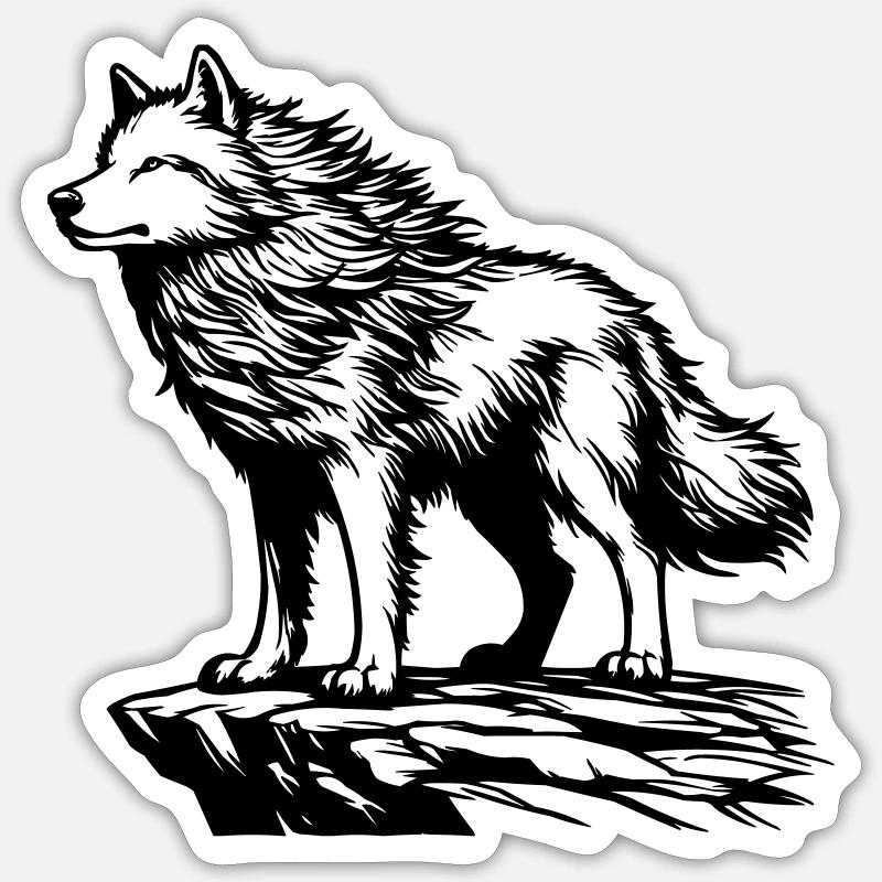 Wolf - Sticker size S (10 x 10 cm) - white matte
