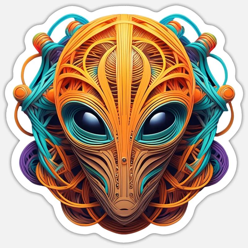 Alien Head Extraterrestrial Sticker size S (10 x 10 cm)