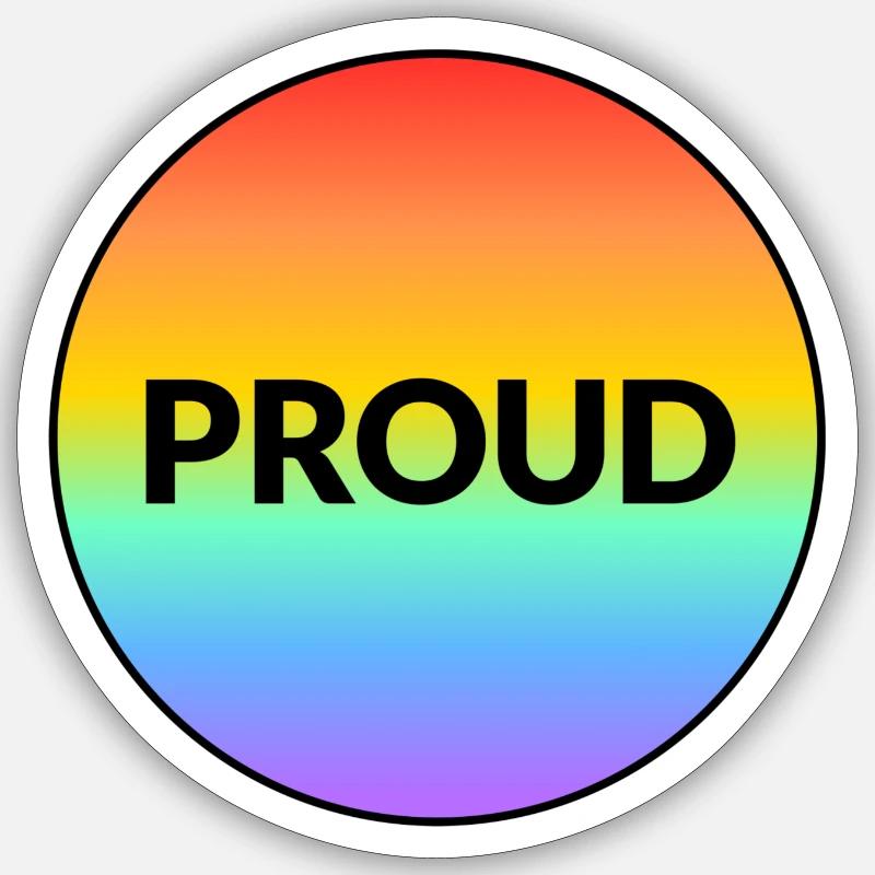 Stolzer LGBTQ-Pride-Regenbogen - Sticker Größe S (10 x 10 cm) - Mattweiß
