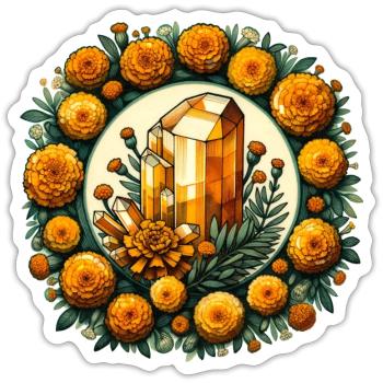 Soucis de citrine - Sticker taille S (10 x 10 cm) - blanc mat - Devant