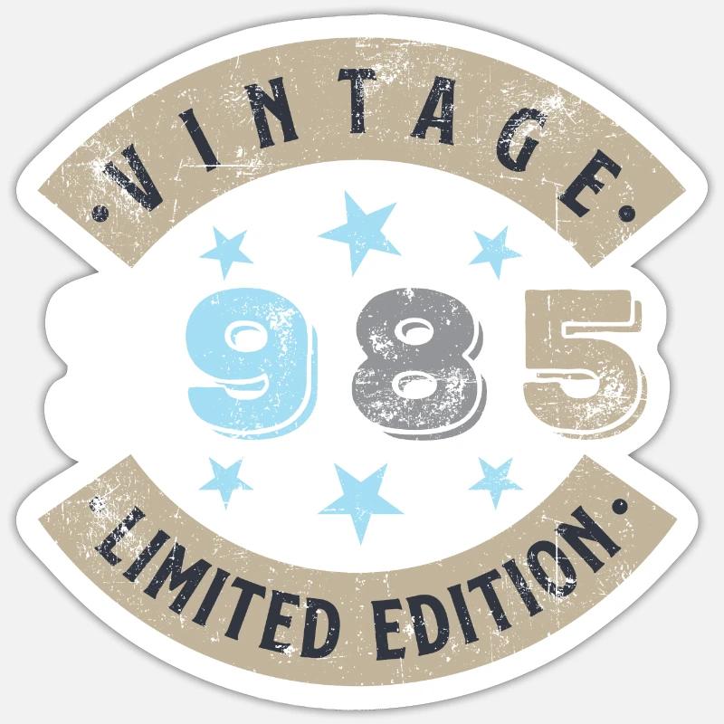 Millésime 1985 - Sticker taille S (10 x 10 cm) - blanc mat