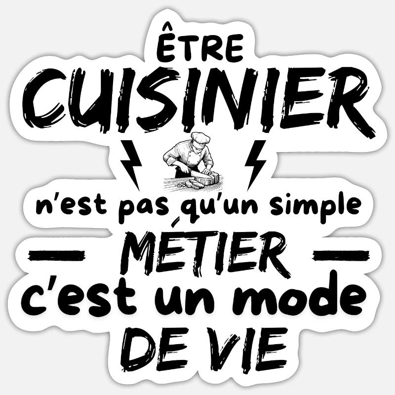 CUISINIER Sticker taille S (10 x 10 cm)