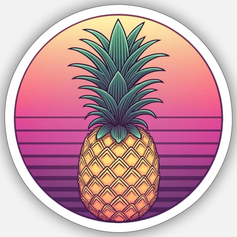 Pineapple - Sticker size S (10 x 10 cm) - white matte