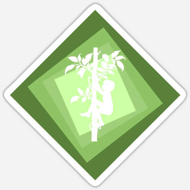 Accrobranche - Sticker taille S (10 x 10 cm) - blanc mat