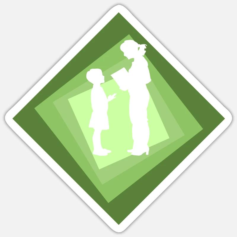 Enseignant du primaire Enseignant Sticker taille S (10 x 10 cm)