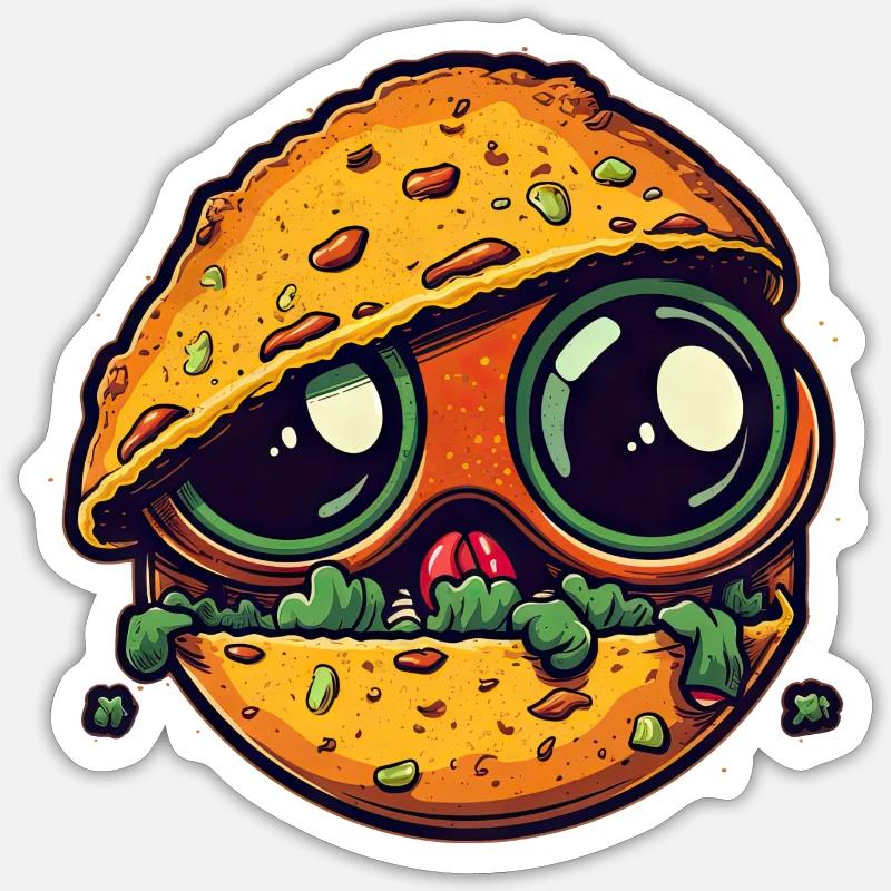 L’heure du hamburger - Sticker taille S (10 x 10 cm) - blanc mat