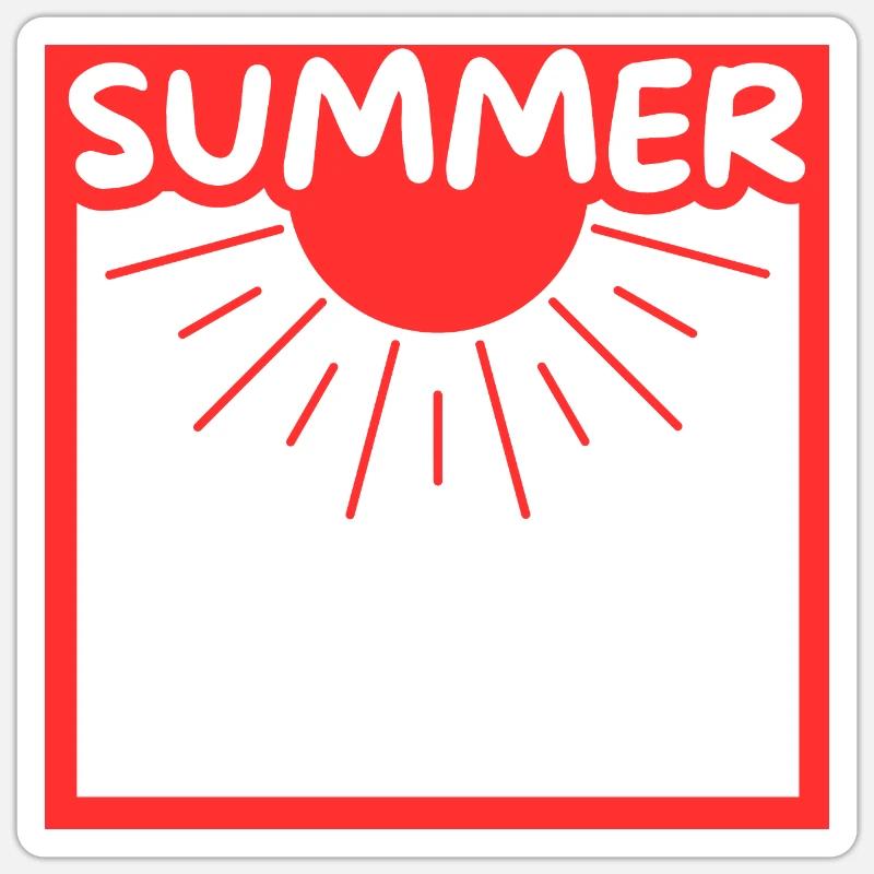 Summer sun in a setting - Sticker size S (10 x 10 cm) - white matte