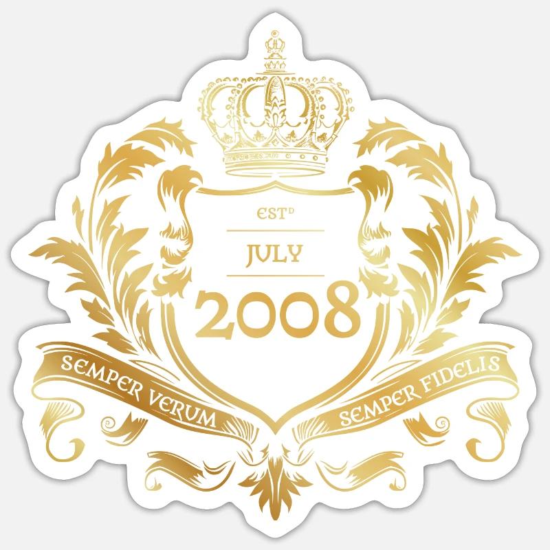 16e anniversaire établi 07/2008 Sticker taille S (10 x 10 cm)