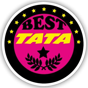 BEST TATA - Sticker taille S (10 x 10 cm) - blanc mat - Devant