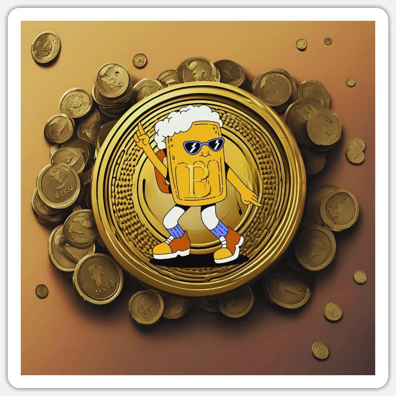 Dancing Beerman - Sticker size S (10 x 10 cm) - white matte
