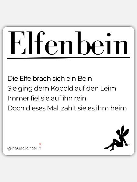Elfenbein - schwarze Schrift - Sticker Größe S (10 x 10 cm) - Mattweiß