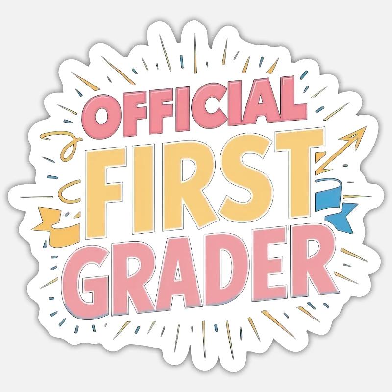 Official First Grader - Sticker size S (10 x 10 cm) - white matte